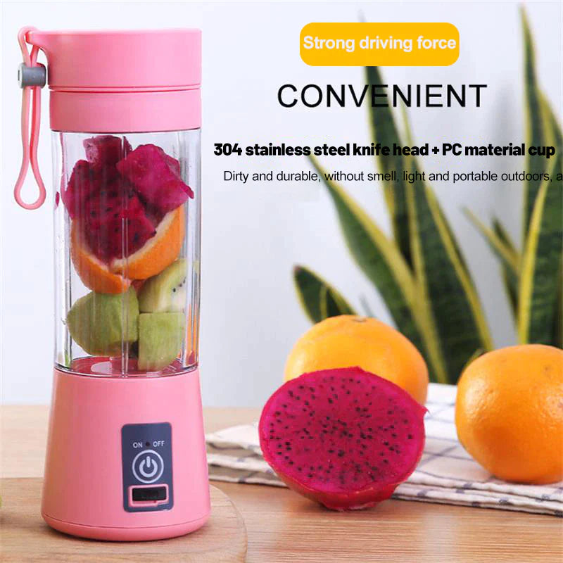 USB Rechargeable Mini Portable Blender - 6 Blades Fruit Juice Mixer & Milkshake Cup