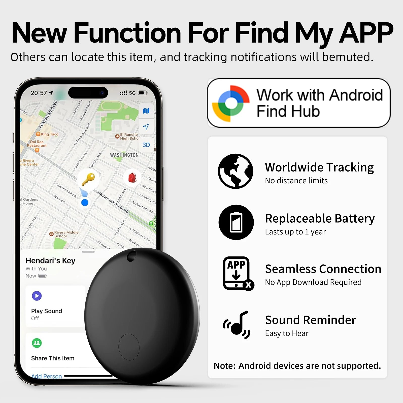 Mini GPS Tracker for Android - Google Find My Locator for Cars and Bicycles - Advanced Security Tracking Device